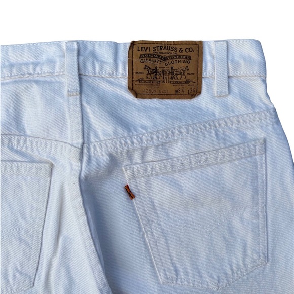 Mens Vintage White Levi’s Straight Leg - Picture 5 of 6